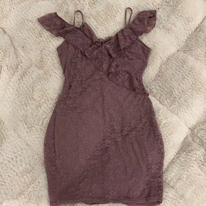 Off the shoulder mauve dress